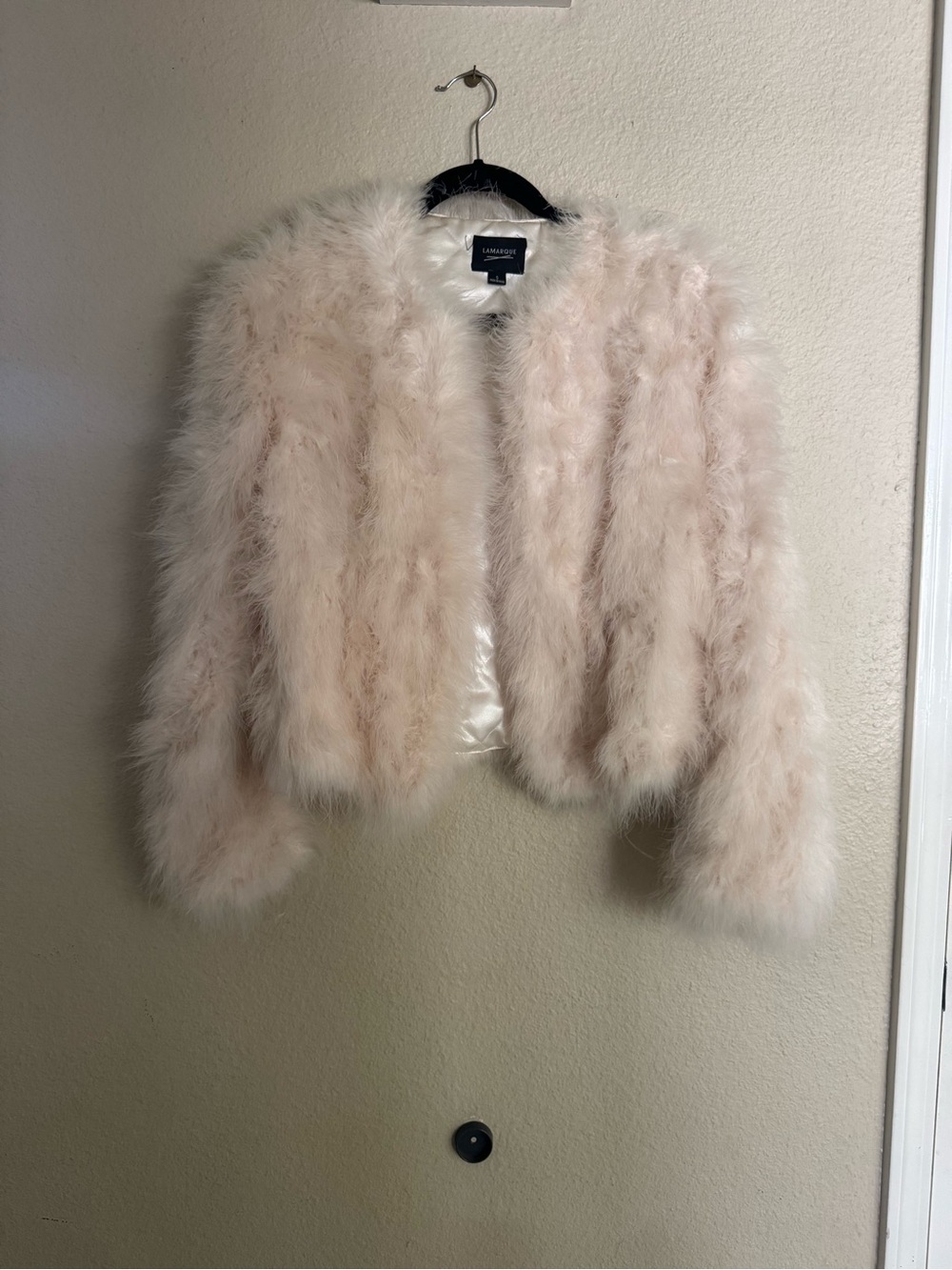 Lamarque Ivory Feather Jacket